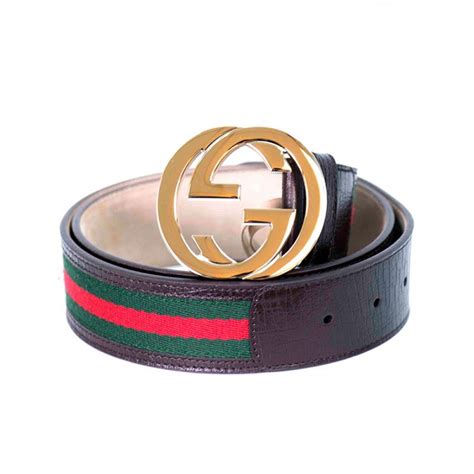 gucci mens green red black leather belt